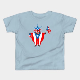 Puerto Rico Flag Vejigante Boricua Festival Party Sanse Kids T-Shirt